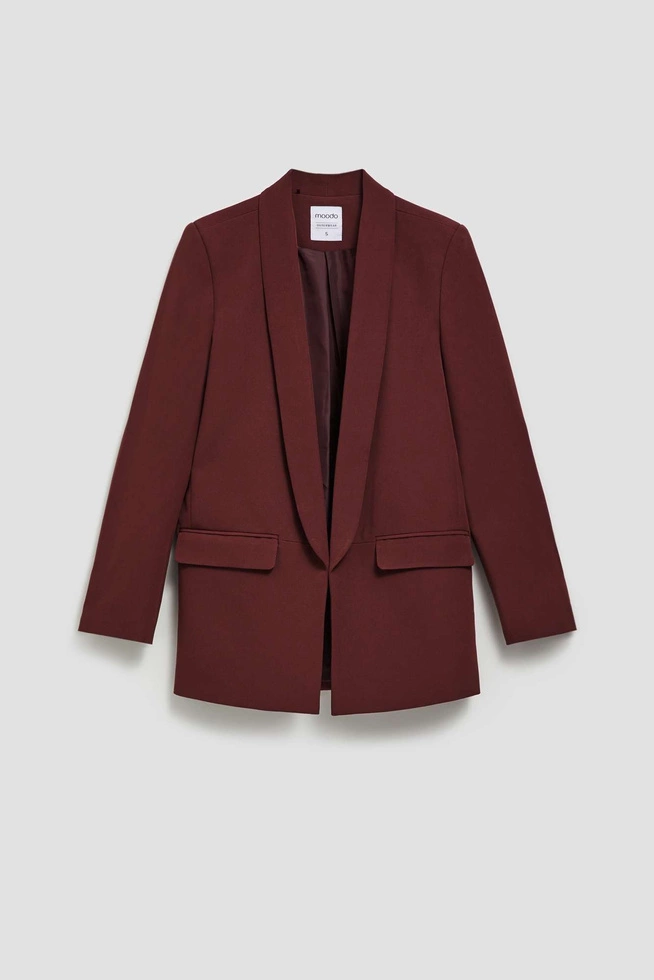 Gładka marynarka kasztanowa