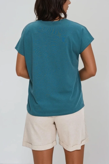 Bawełniana bluzka z guzikami zielona