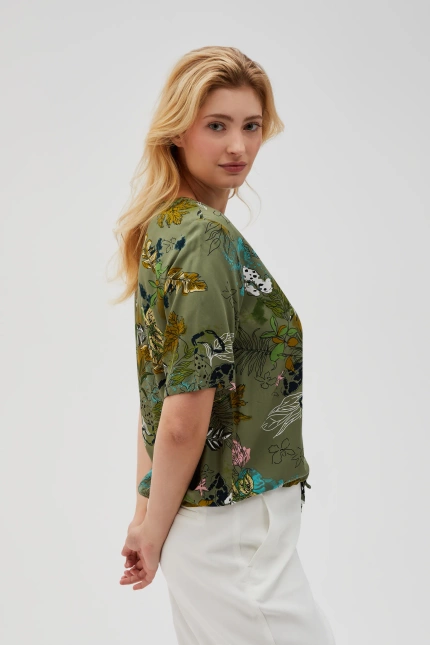 Oliwkowa koszula wiskozowa