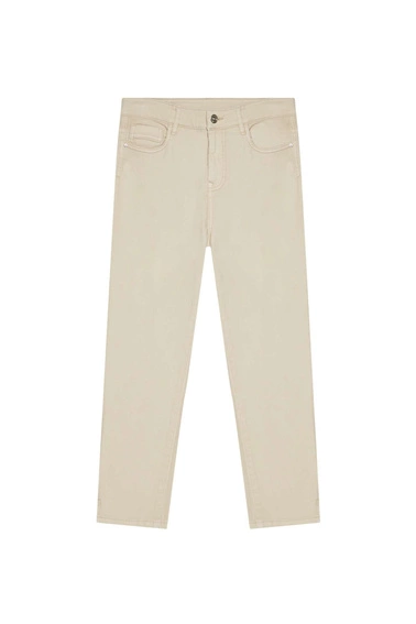 Gładkie spodnie 7/8 beżowe