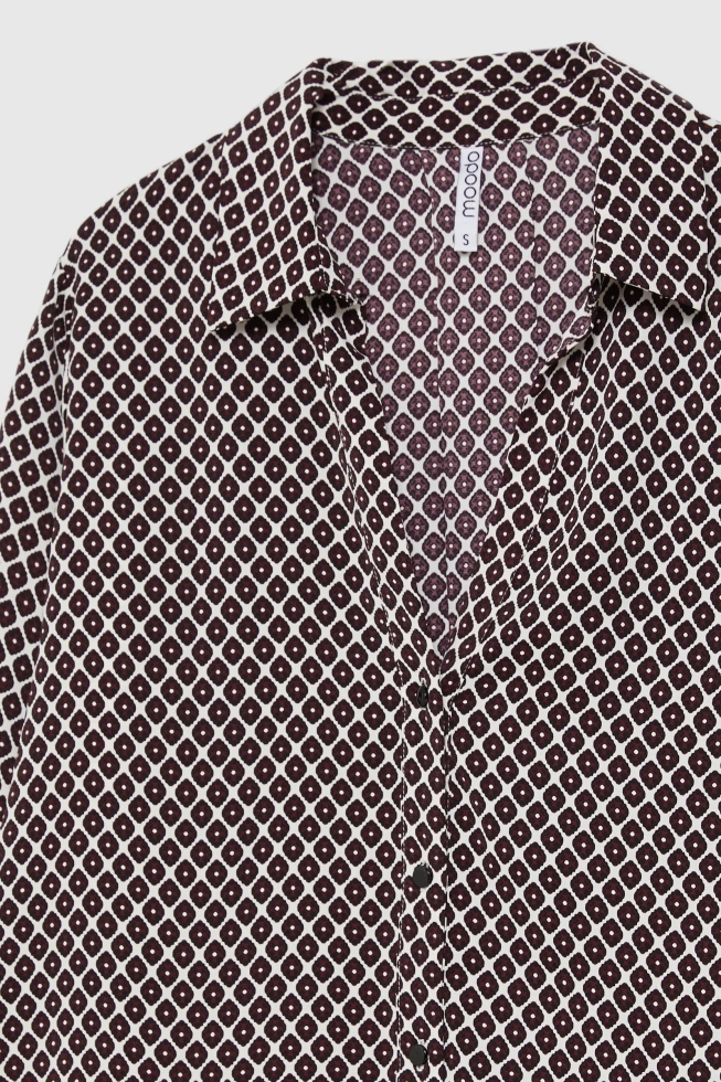 Wzorzysta koszula burgundowa
