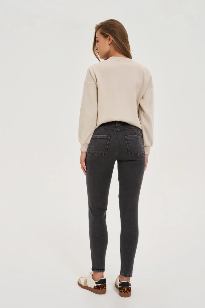 Jeansy rurki grafitowe