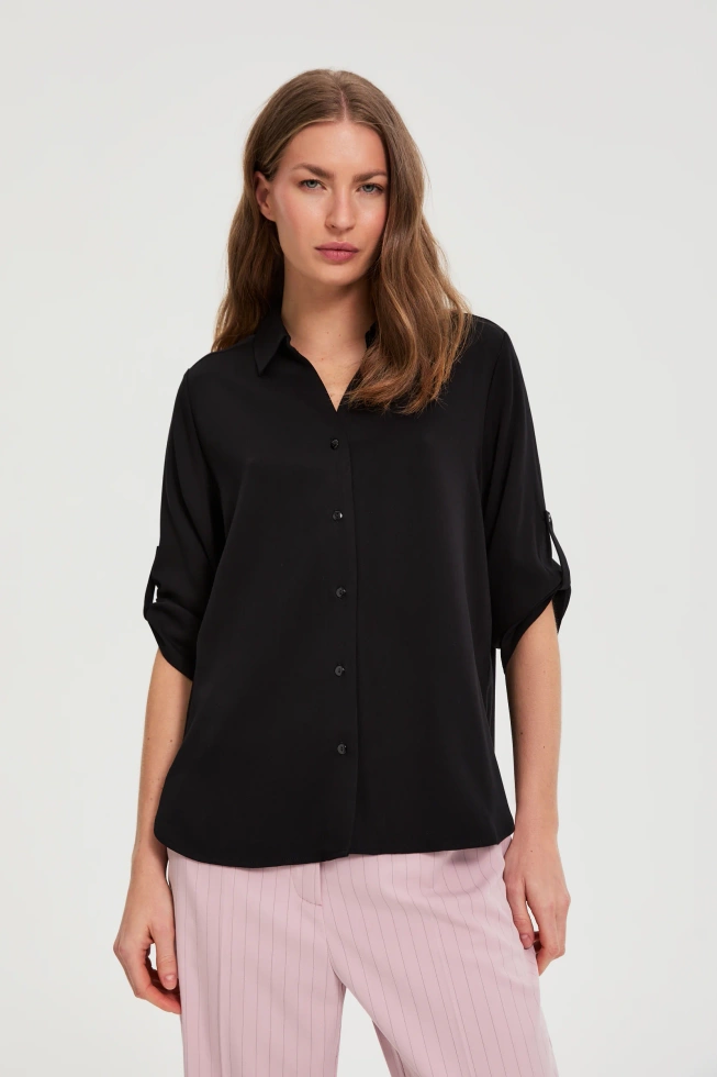 Koszula z wiskozy czarna