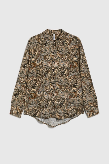 Wzorzysta koszula brązowa