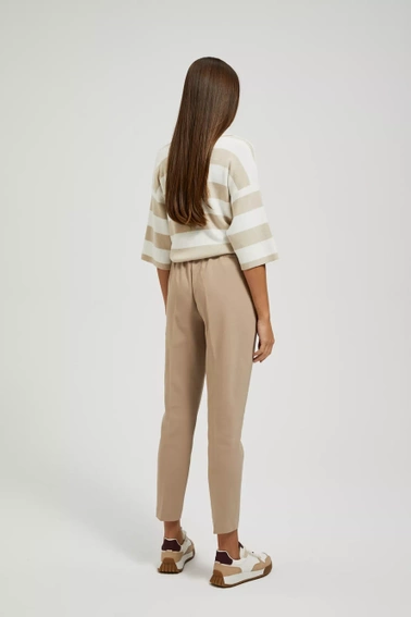 Spodnie w kant z wiązaniem w pasie