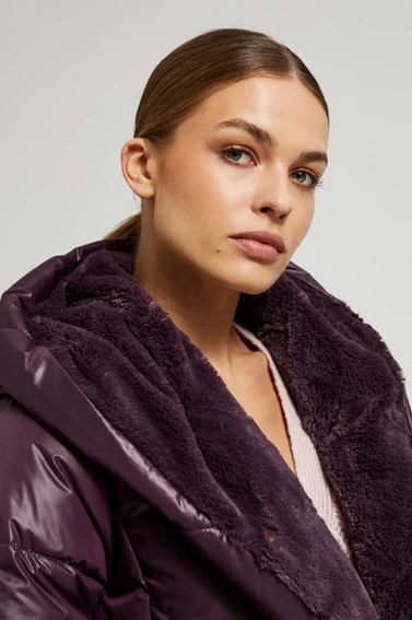 Kurtka z pikowaniem fioletowa