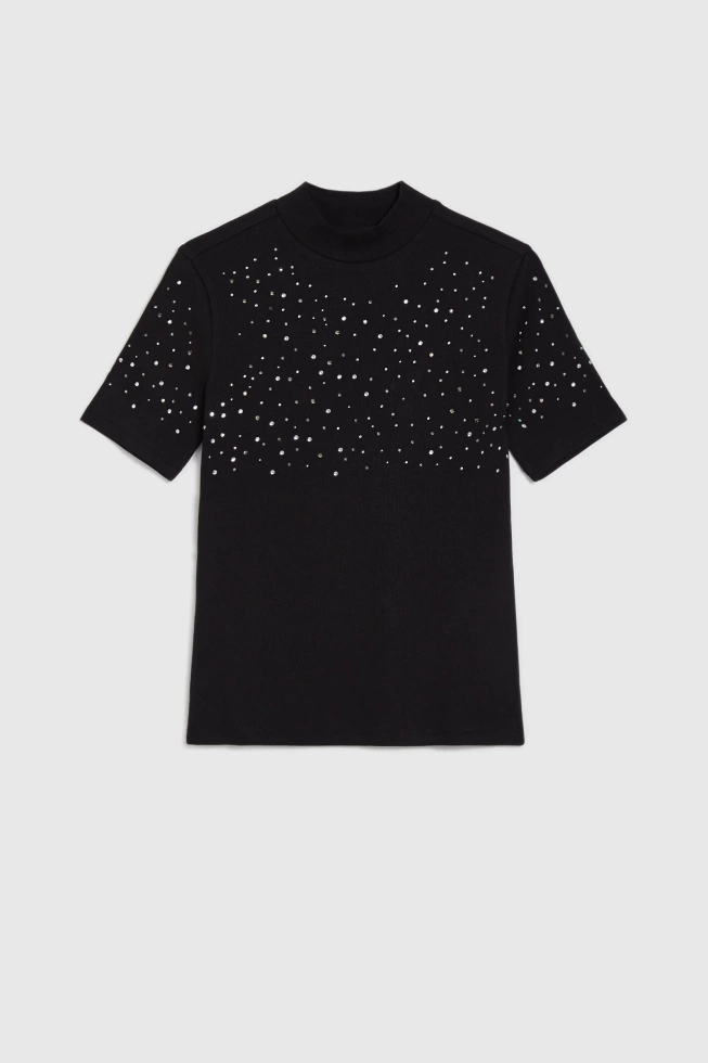 Sweter z krótkimi rękawami czarny