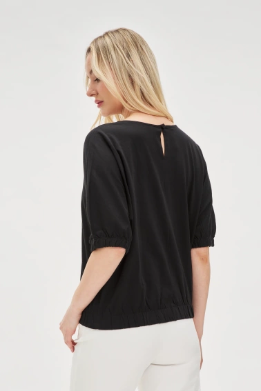 Bluzka z krótkimi rękawami czarna