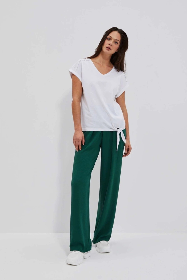 T-shirt z wiązaniem biały