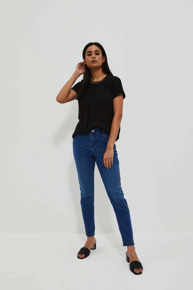 Jeansy skinny push up ciemnoniebieskie