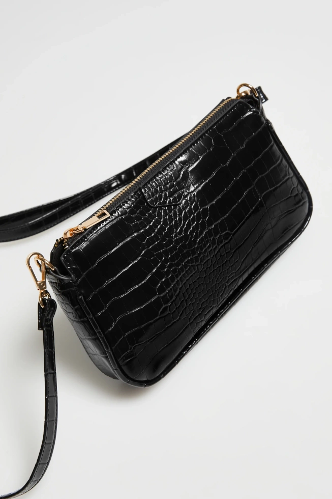 Podwójna torebka czarna