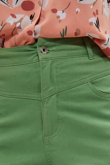 Szorty lyocell malahitowe