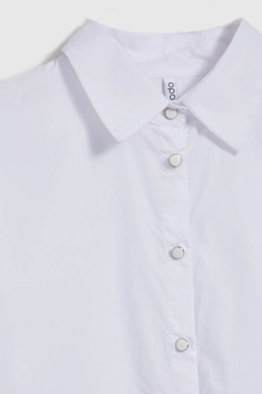 Gładka koszula z dlugimi rękawami biała 