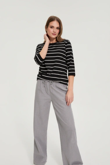 Bluzka w paski czarna