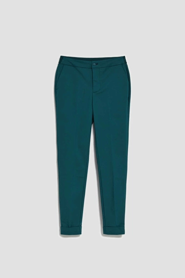 Spodnie z prostą nogawką szmaragdowe
