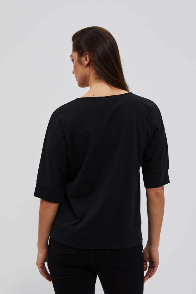 T-shirt z nadrukiem serc czarny