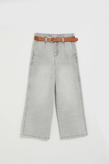 Jeansy z szerokimi nogawkami szare