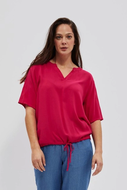 Koszula z wiązaniem truskawkowa