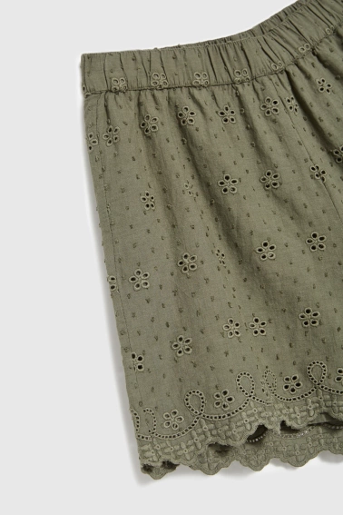 Bawełniane szorty oliwkowe