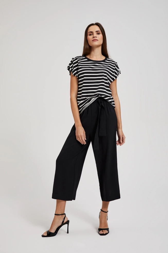 Spodnie kuloty z wiązaniem czarne