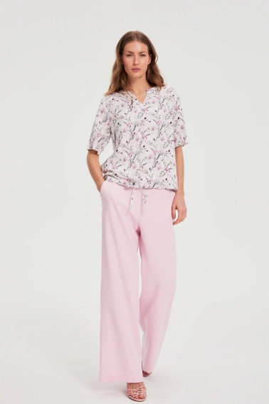 Koszula w kwiaty różowa