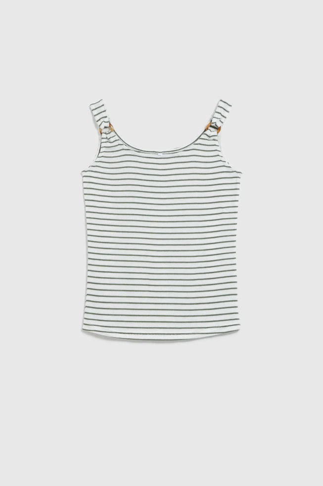 Top w paski biały