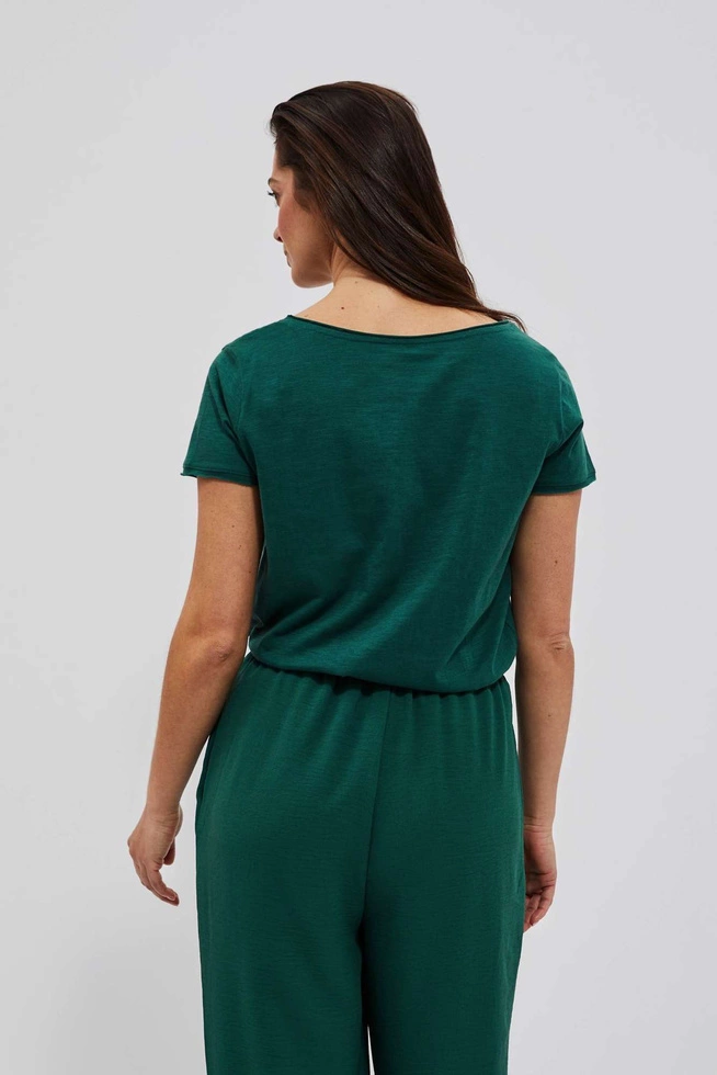 T-shirt oversize z kieszonką malahitowy