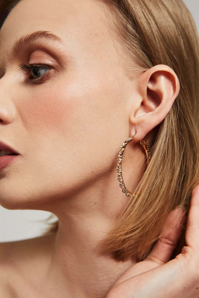 Ozdobne kolczyki koła z cyrkoniami