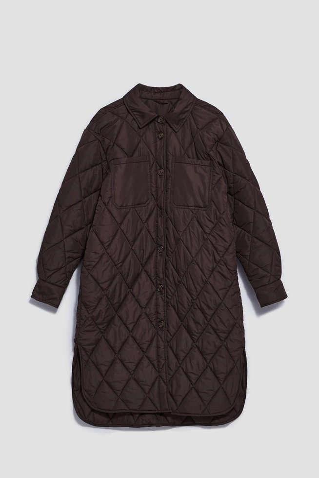 Długa pikowana kurtka