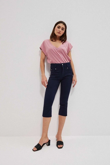 Spodnie rybaczki lyocell granatowe