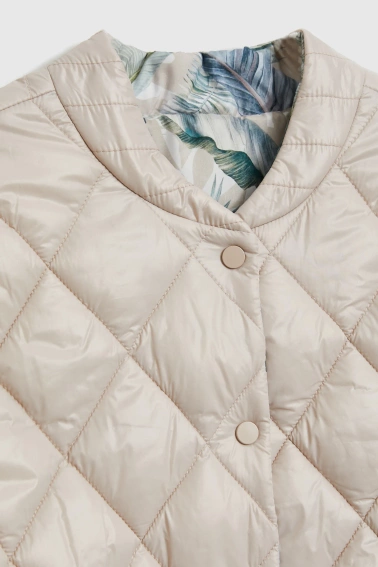 Dwustronna pikowana kurtka beżowa