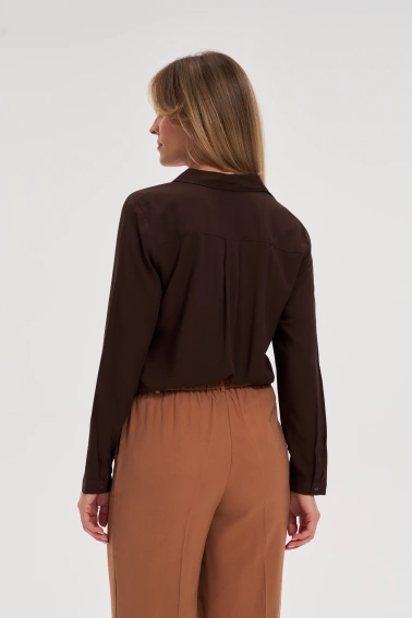 Wiskozowa koszula brązowa