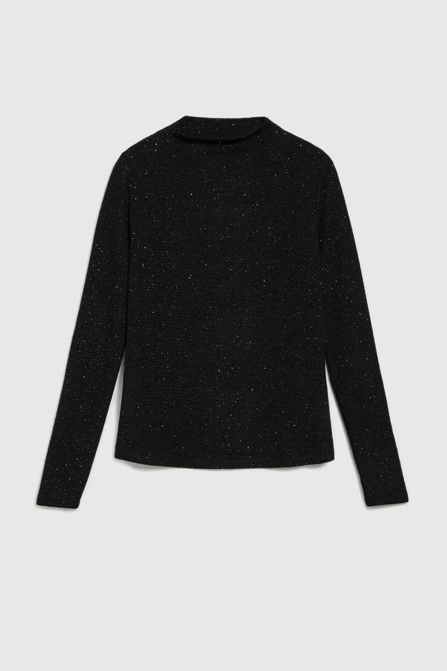 Czarna bluzka z metaliczną nitką
