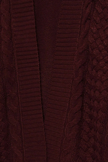 Długi kardigan kasztanowy