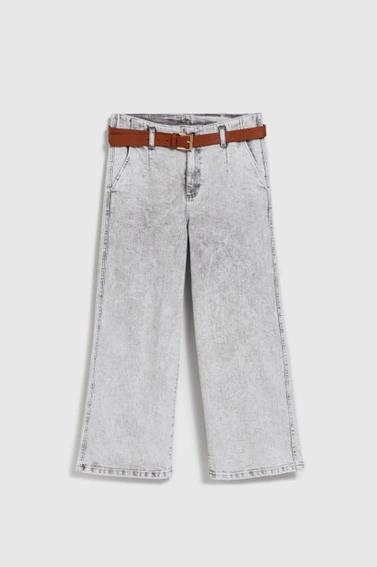 Jeansy z nogawkami o długości 3/4 szare