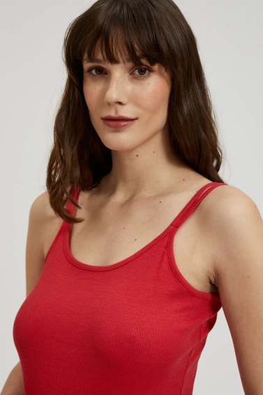 Gładki top czerwony