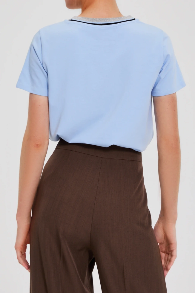 Bluzka z napisem błękitna