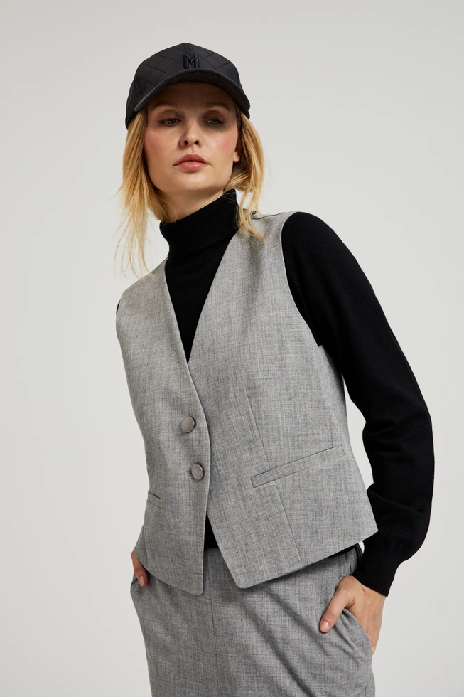 Elegancka kamizelka szara