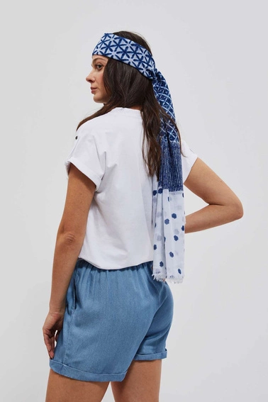 Wzorzysty szal niebieski