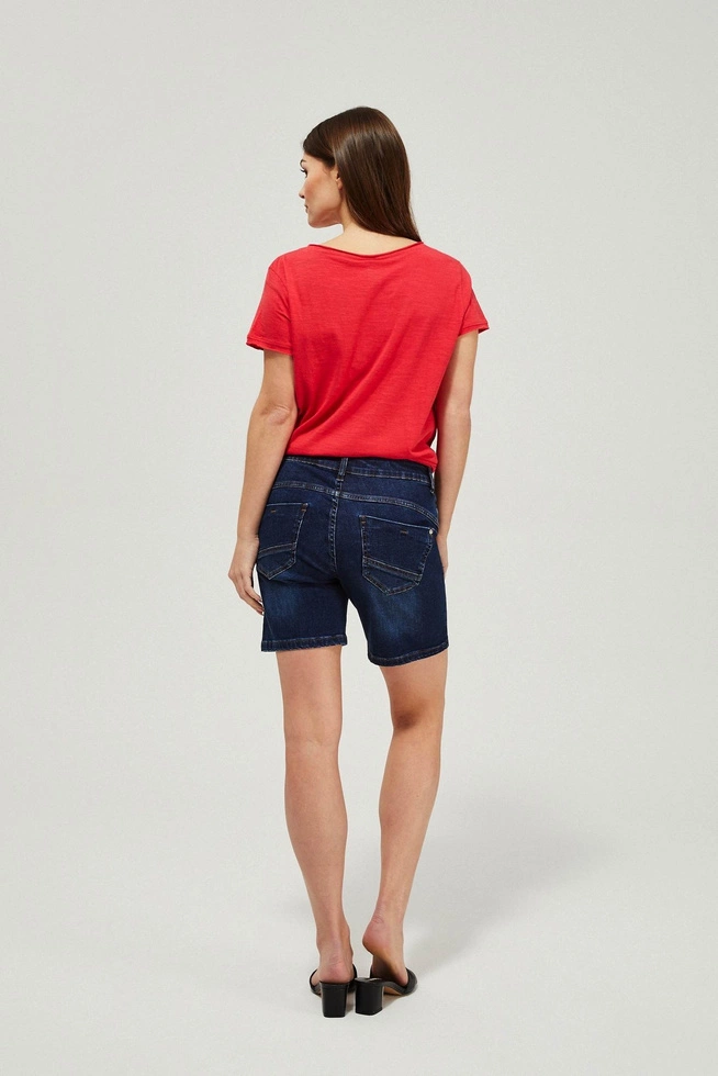 Szorty jeansowe z kieszeniami niebieskie