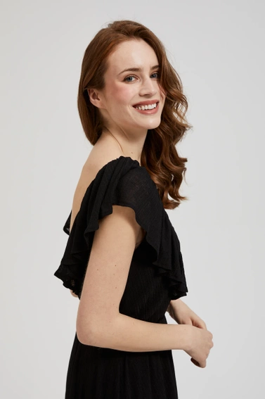 Sukienka z falbanką maxi czarna