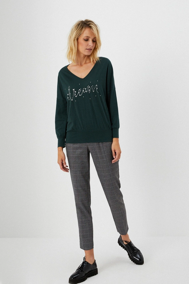 Bawełniana bluzka z aplikacją