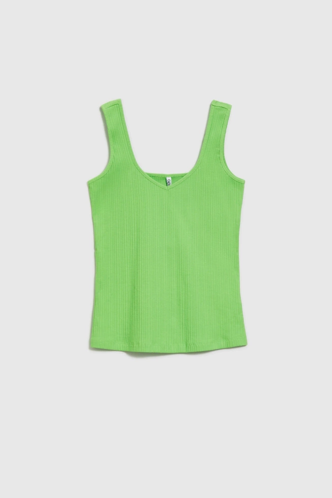 Prążkowany top zielony