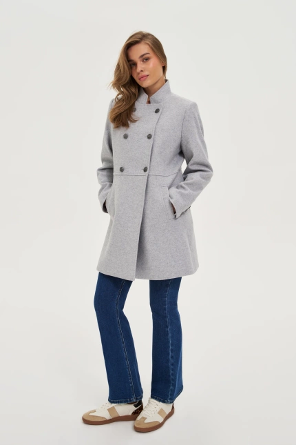 Krótki płaszcz szary