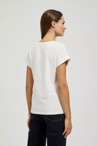 Bluzka z printem i krótkimi rękawami biała 