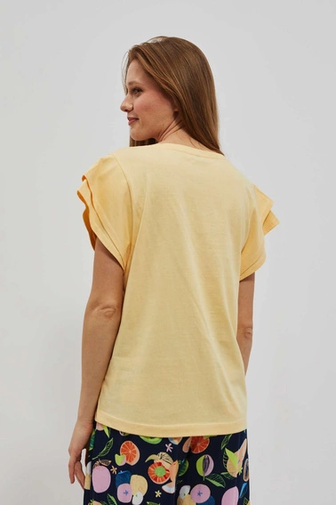 T-shirt z nadrukiem waniliowy