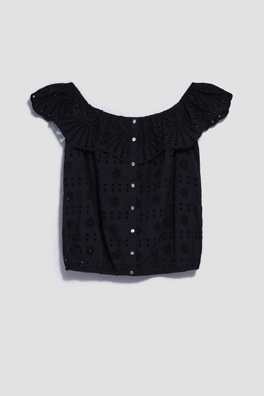 Ażurowa koszula czarna