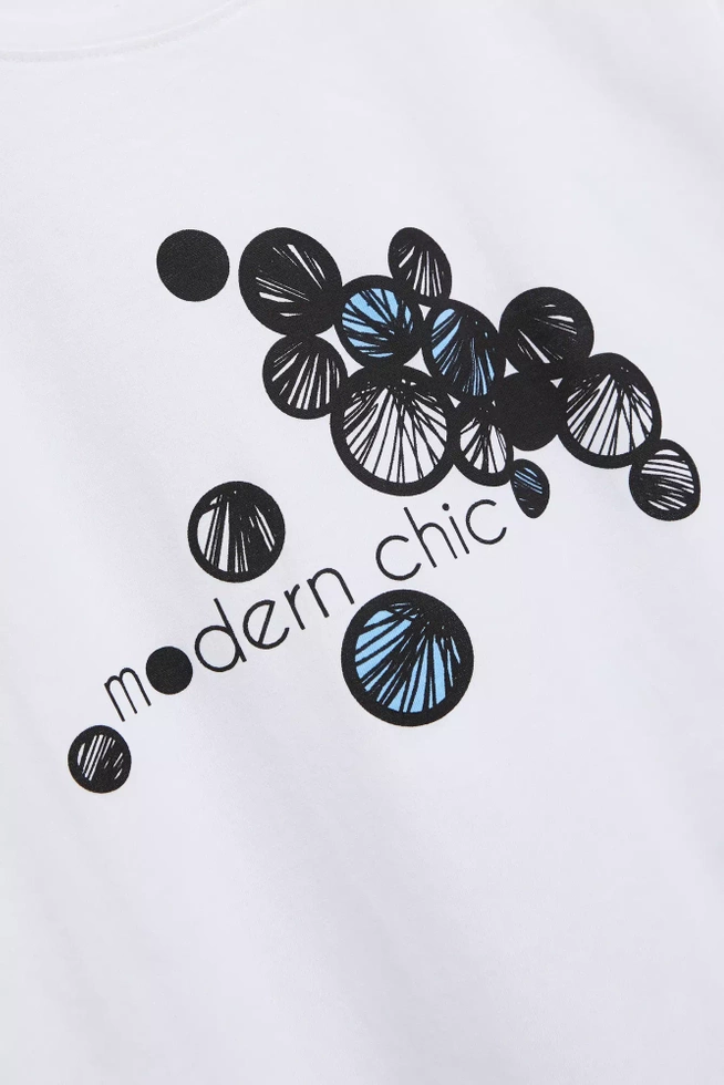 Bluzka z nadrukiem i napisem biała