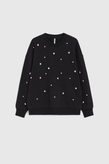 Bluza z dżetami czarna