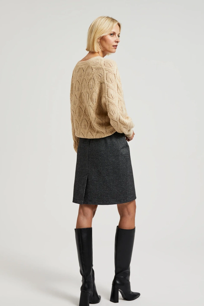 Sweter z długimi rękawami beżowy